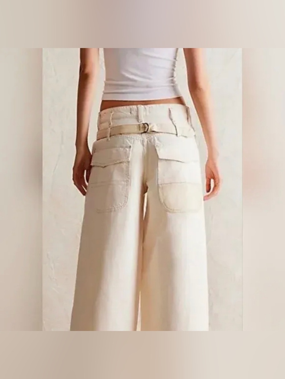 We the Free Waterfall Baggy Wide Leg- Cream/Ivory - Picture 4 of 16